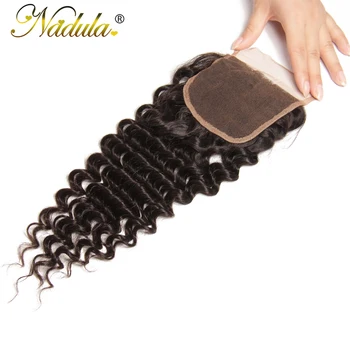 Nadula Hair Peruvian Deep Wave Bundles With Closure 4*4 Free Part Closure With Peruvian Human Hair Weaves 3 Grede Sa Zatvaranjem