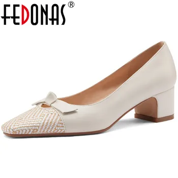 FEDONAS elegantan leptir čvor cipele žena štikle 2021 prirodna koža lakonski dizajner Proljeće nove poslovne Ženske cipele žena