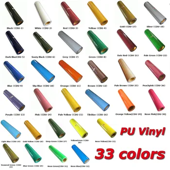 Besplatna dostava 1 yard PU prijenos topline vinil za majice od 33 boja za rezač ploter video ljepljiv ironon press film