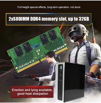 Novo izdanje za 10. generaciju mini PC Intel i7-10710U i5-8250U 6*Core 2*DDR4 M. 2 NVMe NUC računala sa sustavom Windows 10 Linux WiFi USB-C DP, HDMI PC
